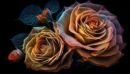 Rose Digital Art Focus Background, Made with Generative AI