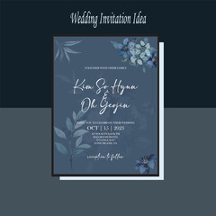 Fototapeta na wymiar Wedding Invitation Card Idea With Beautiful Background Flower and White Font Combination