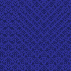 Vector floral ethnic seamless pattern in doodle style with Abstract branches . Gentle, spring, summer floral background.