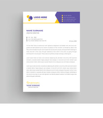 Abstract Letterhead Design Modern Business Letterhead Design Template, Cleaning Service company Letterhead design. curve and modern shape unique design