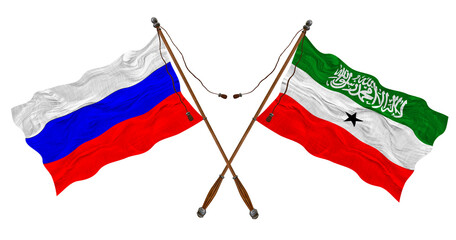 National flag  of Somaliland and Russia. Background for designers