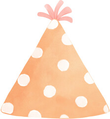 cute sweet pastel polka dot festive party hat watercolour