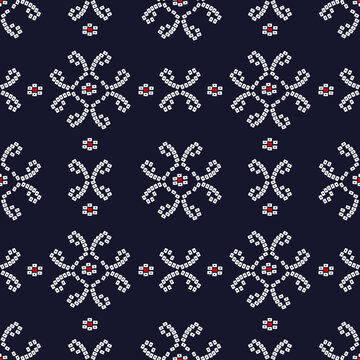Vector indian bandhani pattern with blue background