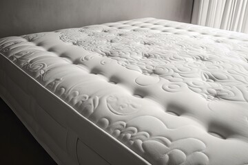 white mattress to be given a motif. white bed. Generative Ai