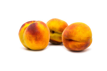 Fototapeta na wymiar Peach fruits on a white background