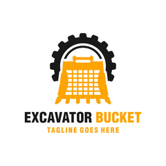 excavator bucket repair vector illustration logo © idealis