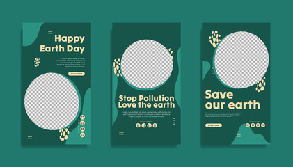 World earth Day social media stories template design