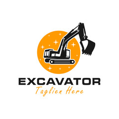 excavator vector illustration logo design