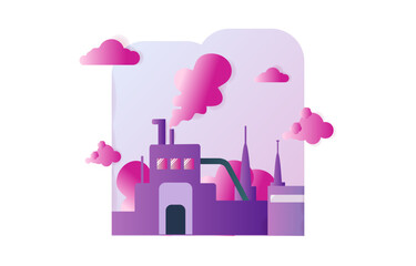 Paper art city background air pollution pm 2.5 dust deposal resources from industry design for education infographic presentation and website