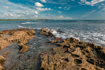 Seascape of the Caribbean coast. Yucatan Peninsula