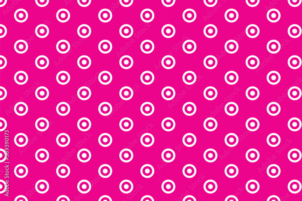 Poster abstract seamless white polka pattern vector with pink background.
