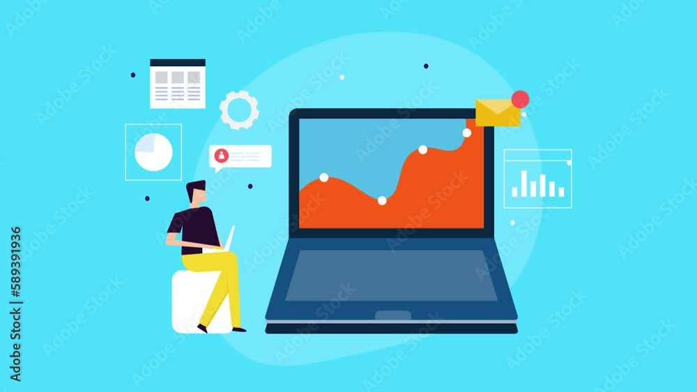 Canvas Prints analytics dashboard on dashboard screen, businessman with admin panel checking business, finance, ma