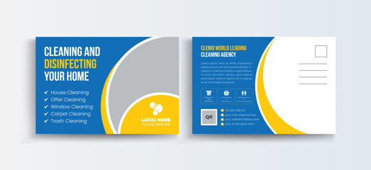 Cleaning service Marketing material Postcard Template | EDDM Postcard Template Design,