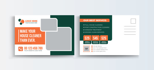 Cleaning service Marketing material Postcard Template | EDDM Postcard Template Design,