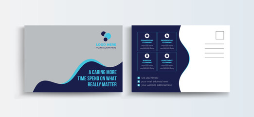 Cleaning service Marketing material Postcard Template | EDDM Postcard Template Design,
