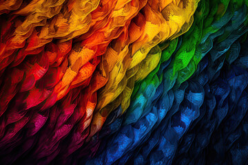 Closeup of colored fabric background. Generative AI.
