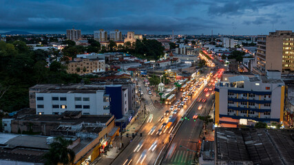 Fototapeta na wymiar Fotografia aérea de área urbana de Cuiabá, capital do Mato Grosso