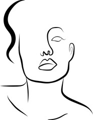 Beauty Woman Line Art