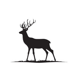 Deer vector image on a white background. Vector illustration silhouette svg.