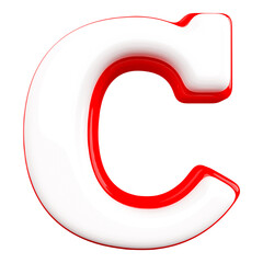 3d Font Letter C Red