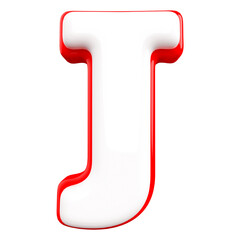 3d Font Letter J Red