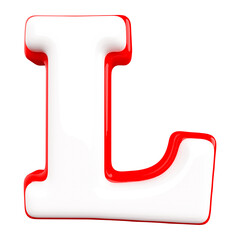 3d Font Letter L Red