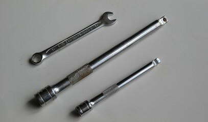 close up of a wrench