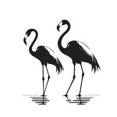Flamingo vector image on a white background. Vector illustration silhouette svg.