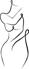 One Line Female Body Line Art Vector Woman