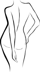 One Line Female Body Line Art Vector Woman