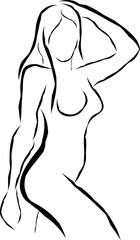 One Line Female Body Line Art Vector Woman