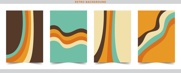 Vintage Color Backgrounds Set from the 70s