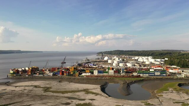Aerial view of Port of Anchorage, Alaska 