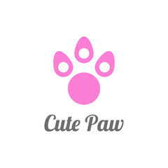 Pet Logo Design Template. Cute Paw