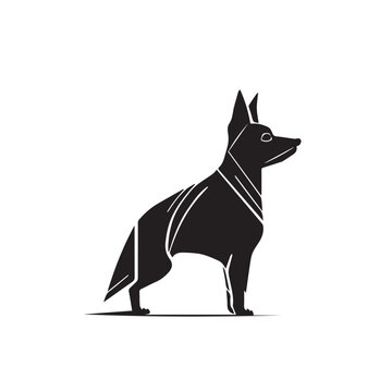 Dog vector image on a white background. Vector illustration silhouette svg.