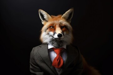 Obraz premium fox posing in business suit 