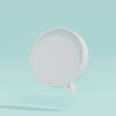 social media notification icon,isolated on green pastel background.Comments or user social media,template design for social media and website.pastel concept.3D rendering illustration