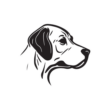 Dog head vector image on a white background. Vector illustration silhouette svg.
