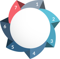 Circle infographic template with seven steps or options