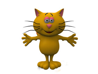 cat on a white background.