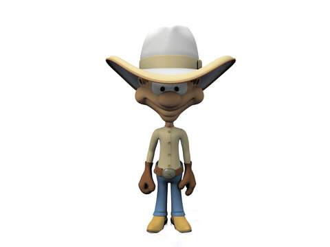 cowboy on a white background.