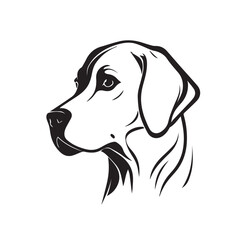 Dog head vector image on a white background. Vector illustration silhouette svg.