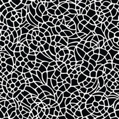 Fototapeta premium Stamped Batik floral abstract seamless pattern. Vector illustration background