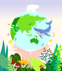 Hand drawn mother earth day illustration
