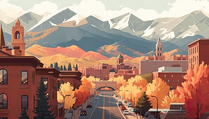 Colorado Springs cityscape (ai generate)