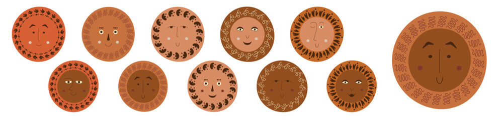 Male bizarre visage, abstract personage, mascot design, funny face, cute icon
