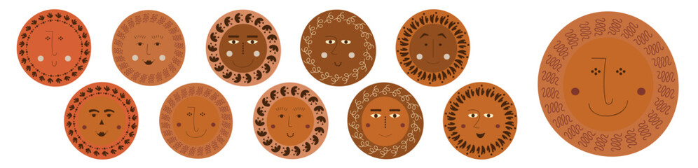 Male bizarre visage, abstract personage, mascot design, funny face, cute icon