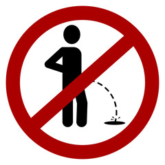 "No public urination" sign / icon