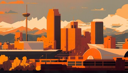 Denver cityscape (ai generate)