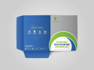 Cleaning Service Presentation folder template design, Folder design, cover for catalog, brochures, booklet, magazine, cover design.